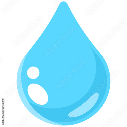 Simple water drop vector icon isolated on a white background.