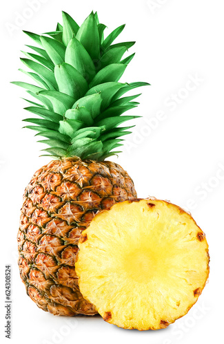 Pineapple isolated on white Clipping Path