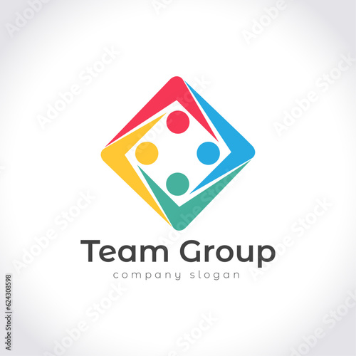 Team Group Logo Design Vector Template. Unity, Teamwork Colorful Logo Element.
Creative Team, United, Group, People, Circle, Friendship, Community, Bonding, Connectivity Icon Design Vector Template.