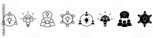 Collaboration idea icon vector set. entrepreneurship illustration sign collection. collaborate symbol.