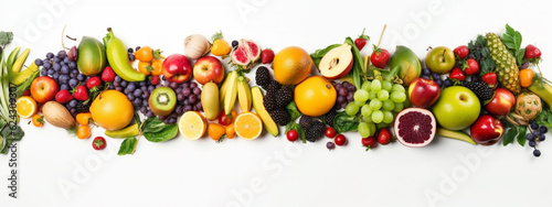 fruits and vegetables on a white background. Generative AI © Артур Комис