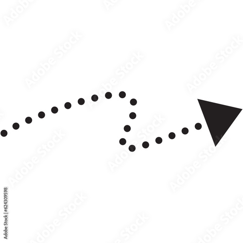 Arrow icon symbol. Black arrow dot style.