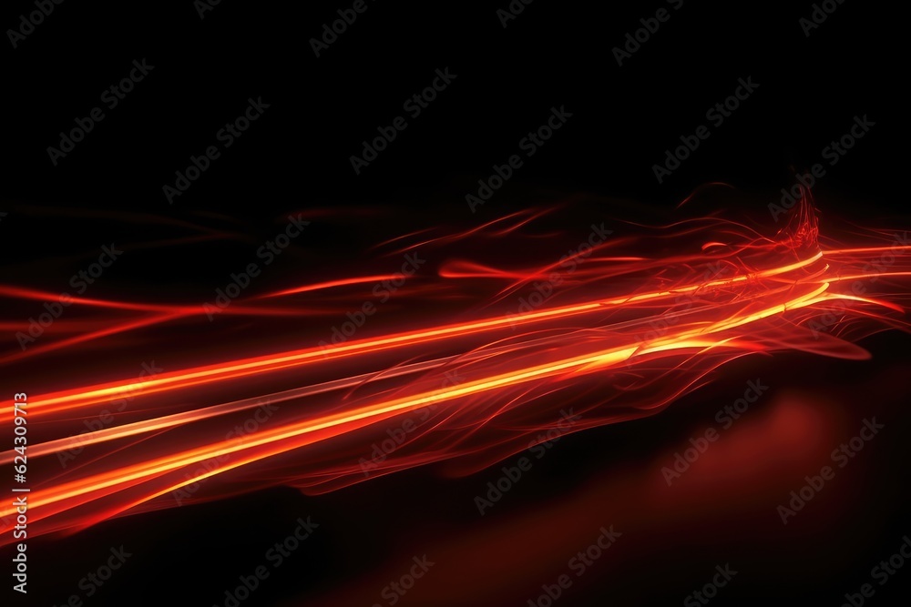 Fire red plazma motion lines Car light trail effect, AI - obrazy, fototapety, plakaty 