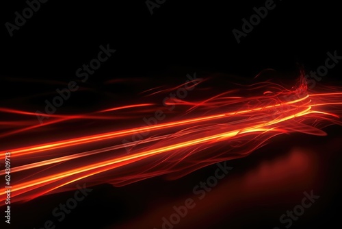 Fire red plazma motion lines Car light trail effect, AI