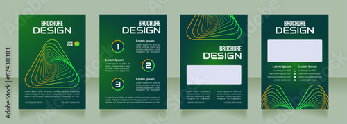 New business model blank brochure design. Template set with copy space for text. Premade corporate reports collection. Editable 4 paper pages. Bebas Neue, Audiowide, Roboto Light fonts used