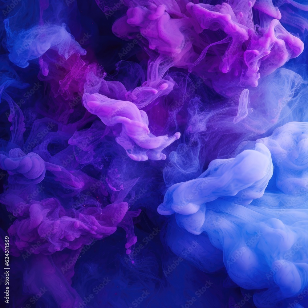 Purple Liquid smoke on backdrop. Generative AI