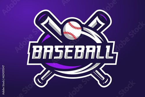 Professional Baseball Esports Logo Template for Game or Sport Team Illustration