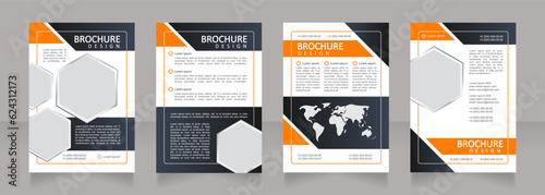 International power consumption networks blank brochure design. Template set with copy space for text. Premade corporate reports collection. Editable 4 paper pages. Calibri, Arial fonts used