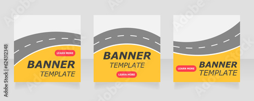 Car sharing agency promotional web banner design template. Vector flyer with text space. Advertising placard with customized copyspace. Printable poster for advertising. Verdana, Tahoma fonts used