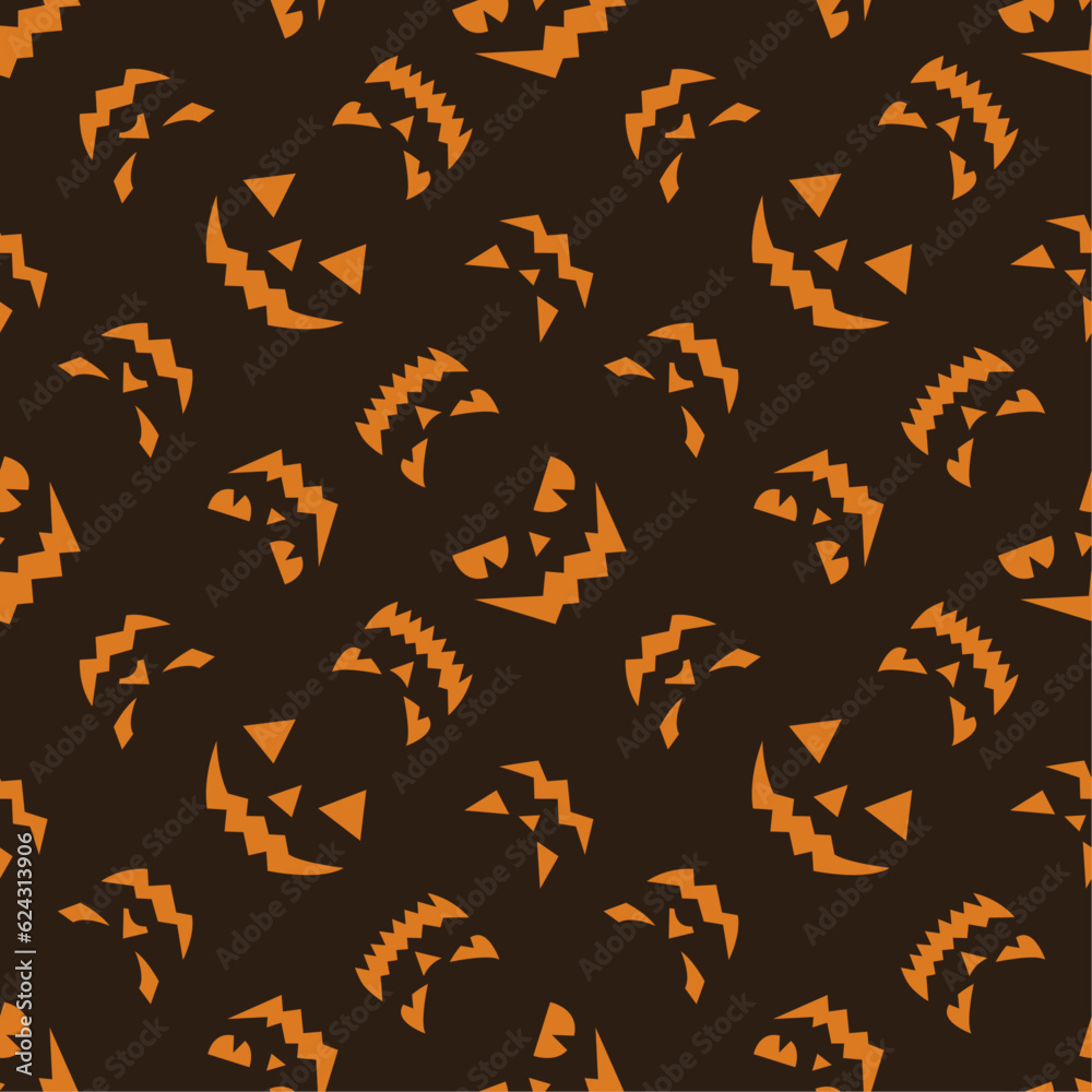 Seamless pattern with Halloween faces. Seamless pattern with Halloween faces.