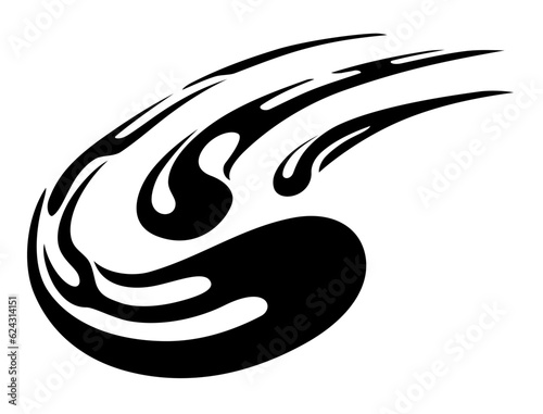Abstract Comet or Meteor Fire Claw in Tattoo Style Illustration