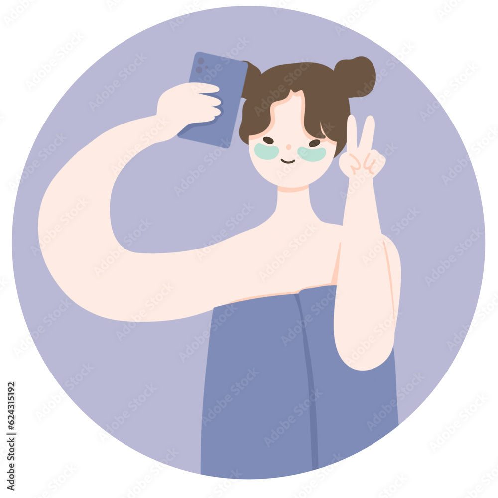 girl selfie beauty face eye mask and shower girl selfie beauty face eye mask and shower
