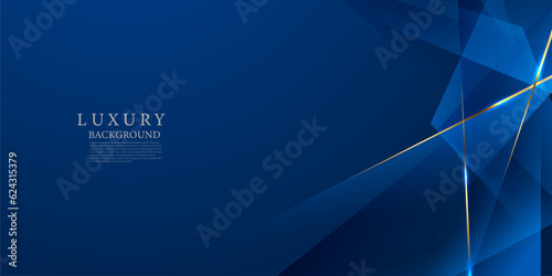blue abstract background with luxury golden elements vector illustration