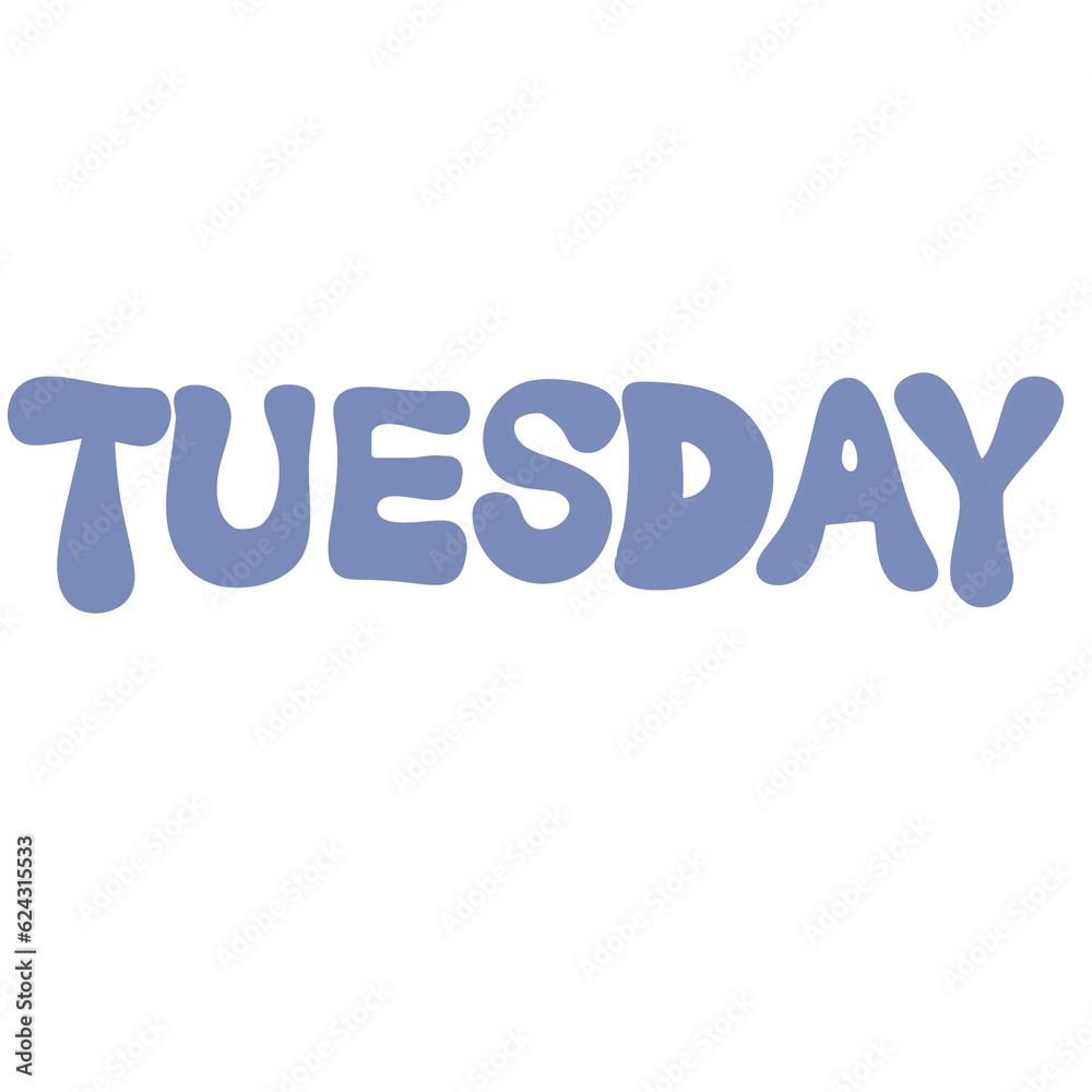 TUESDAY text banner groovy typography TUESDAY text banner groovy typography