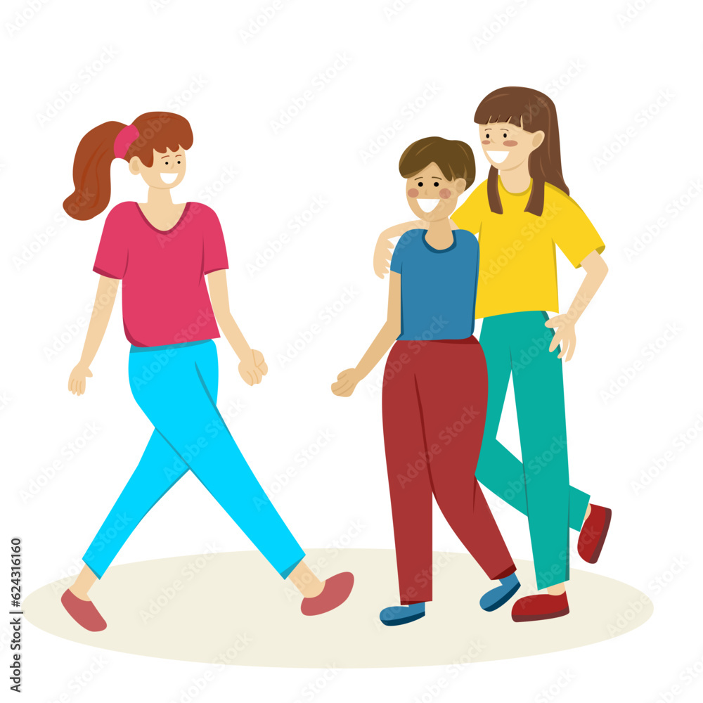 A group of teenagers gathered together to do fun activities, laughing, cheerful. Friendship day Concept. A group of teenagers gathered together to do fun activities, laughing, cheerful. Friendship day Concept.