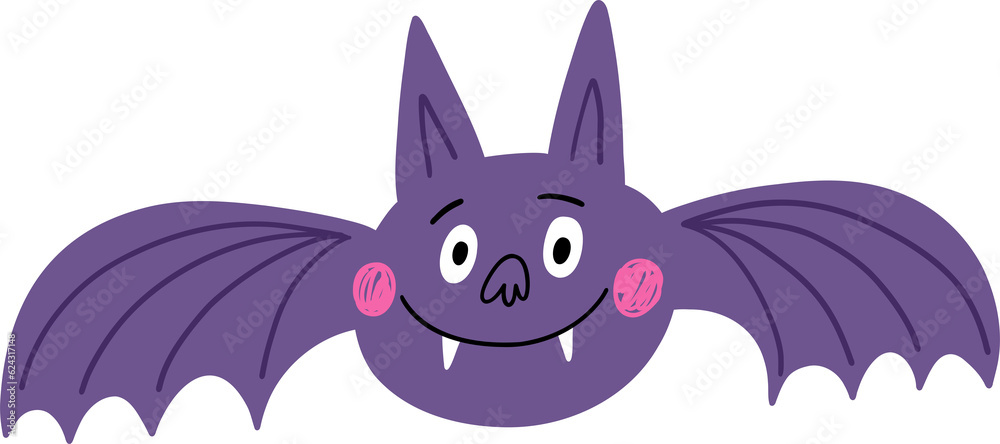 Fototapeta premium Cute cartoon Halloween design element on on a transparent background