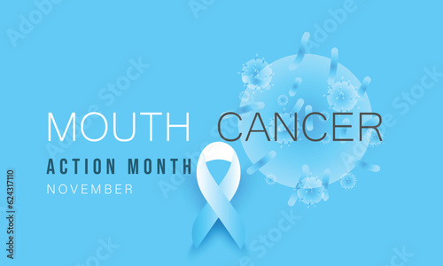 Mouth Cancer action month. background, banner, card, poster, template. Vector illustration.