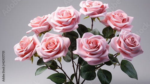Close up of blooming roses flowers. Generative AI