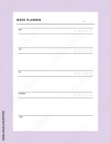 week planner.