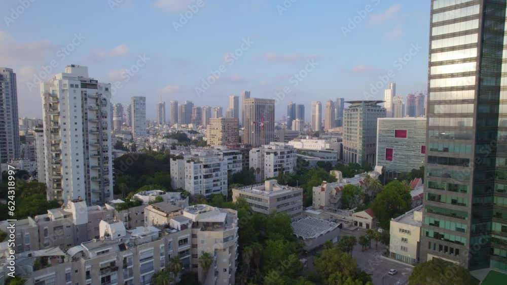 Sourasky Medical Center – Ichilov Hospital Tel Aviv from a distance between buildings - sliding shot Sourasky Medical Center – Ichilov Hospital Tel Aviv from a distance between buildings - sliding shot