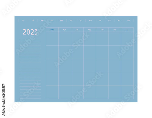 2023 year month planner. (Ocean)