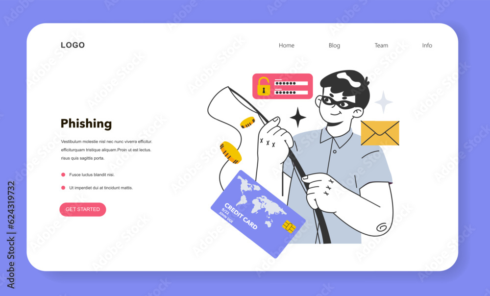 Phishing data theft technology web banner or landing page. Cyber attack, Phishing data theft technology web banner or landing page. Cyber attack,