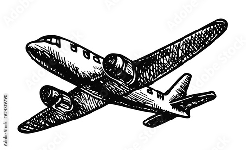 airplane vintage illustration