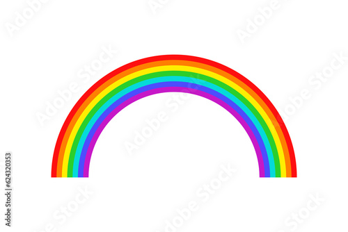 Flat rainbow isolated on white background. Vector