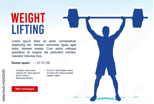 Colorful vector editable weightlifter for any graphic background