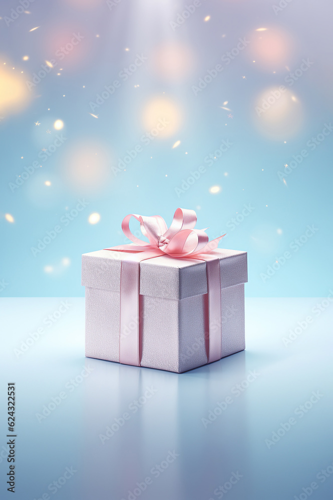 Obraz premium The sky is filled with the soft pink of the bow, a beautiful reminder of the perfect gift awaiting inside the box