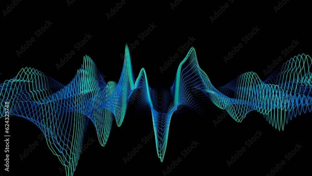 Abstract phisics graph for meter gauge science meter, field intensity and field strength amplitude fast changing visualization, 3d loop video