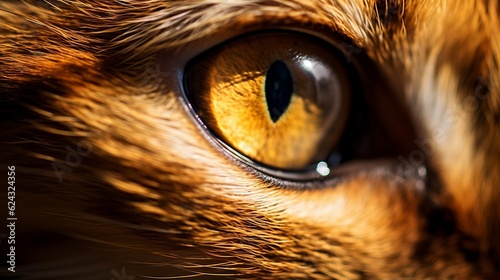 Cat eye macro closeup Generative AI