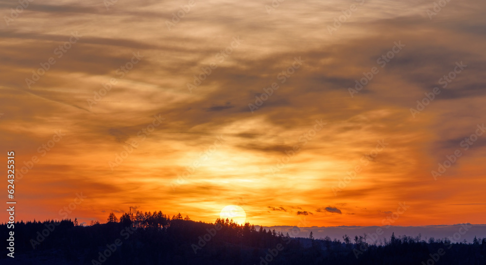 sunset over the mountains