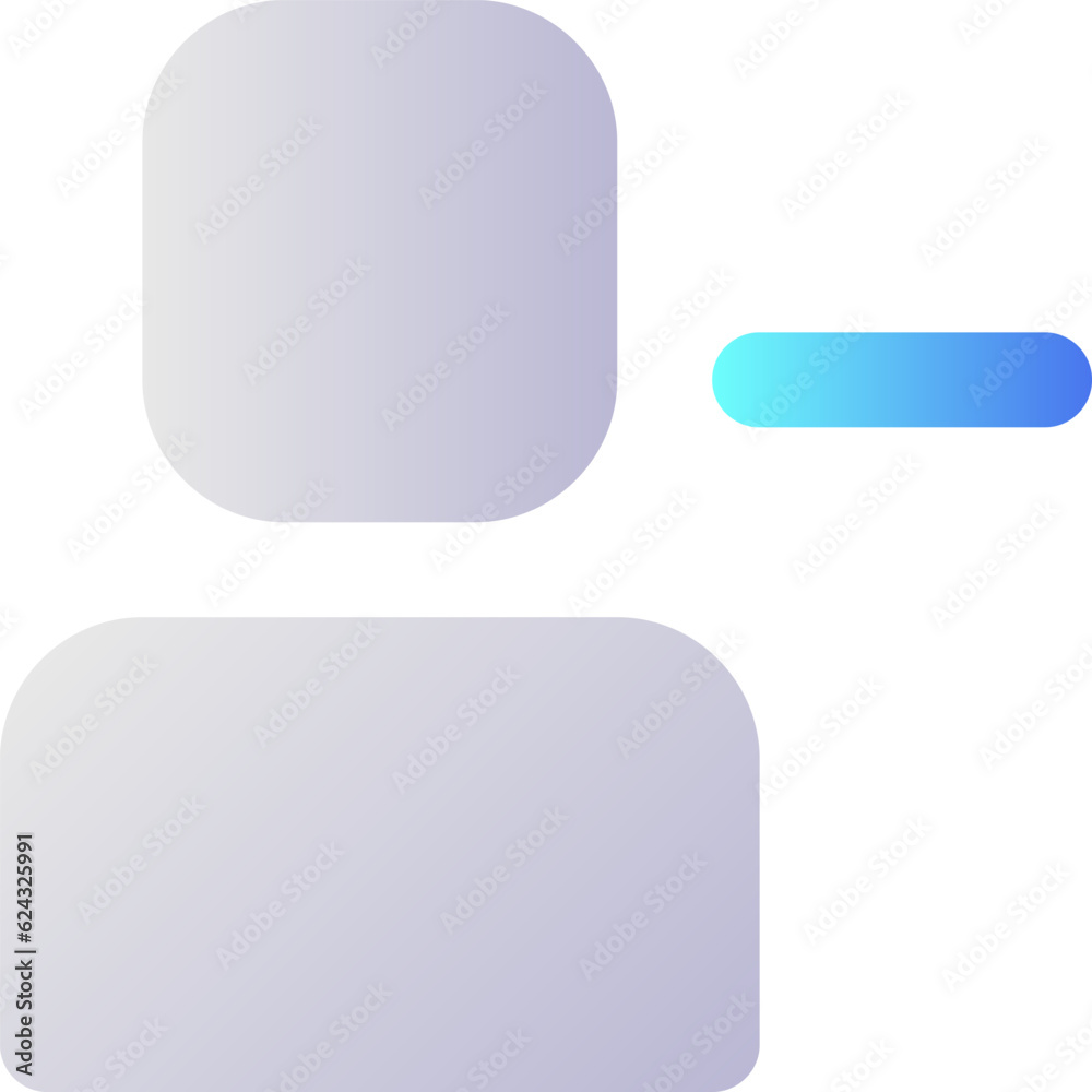 Remove user pixel perfect flat gradient two-color ui icon. Unfriend and ban online. Social media. Simple filled pictogram. GUI, UX design for mobile application. Vector isolated RGB illustration