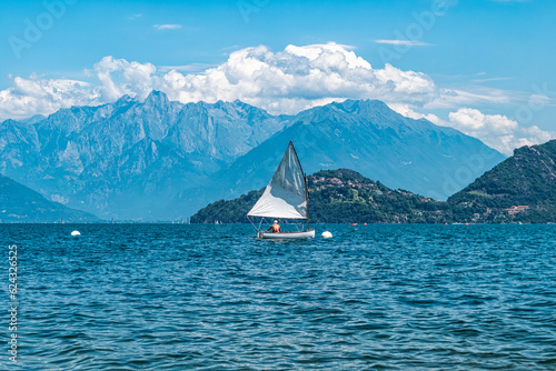 Sail boat on Lake Como