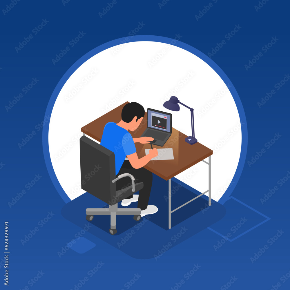 Teenagers Isometric Composition Teenagers Isometric Composition