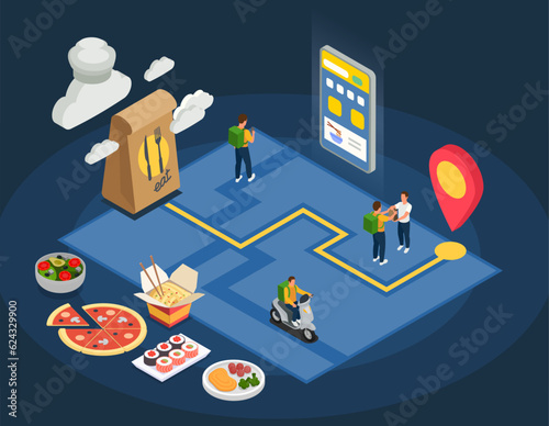 Cloud Kitchen Isometric Concept