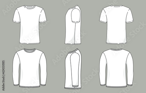 Set of Men T Shirt Design Template Mockup