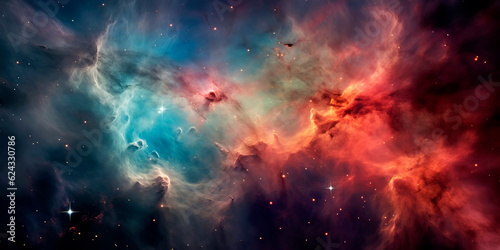 Orion Nebula, showcasing its intricate details and stellar nursery. Generative Ai