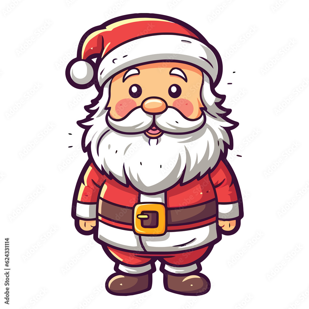 Cute Santa Claus Clipart 2D Illustration Cute Santa Claus Clipart 2D Illustration