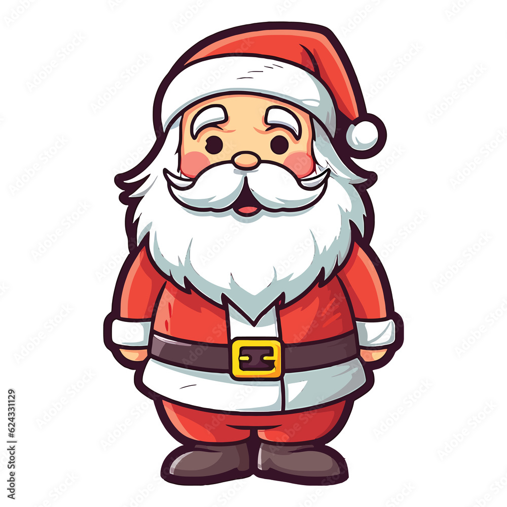 Cute Santa Claus Clipart 2D Illustration Cute Santa Claus Clipart 2D Illustration
