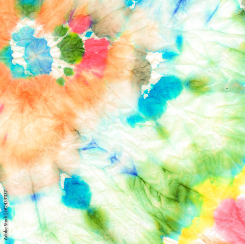 Fantasy Spiral Tie Dye. Dyed Color Design. Trippy