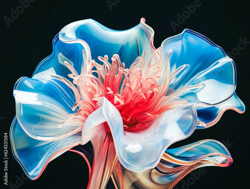 flower translucency holographic fluid,liquid smooth forms.abstract background.vibrance color 4k wallpaper.generative ai technology