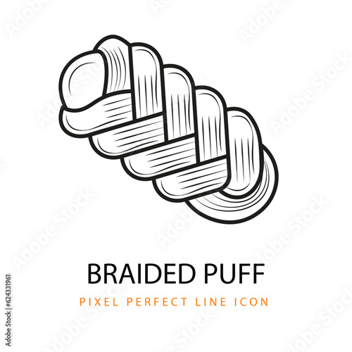 Braided Puff Pastry Vector Line Art PNG SVG Icon Illustration Coloring Page