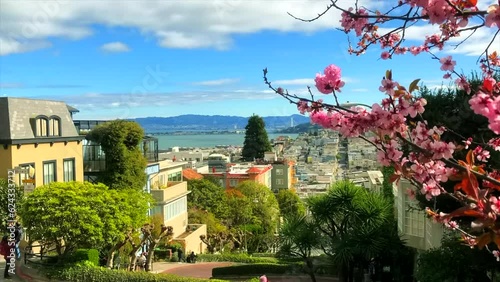 Beautiful view of San Francisco from Lombard street
