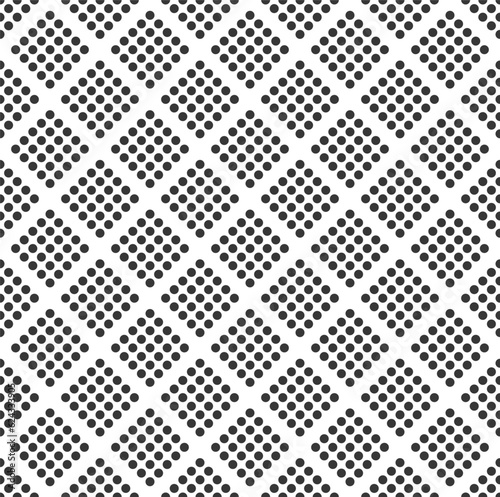 Simple minimalistic dotted rhombus seamless pattern, vector repeat tiling background.