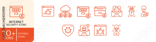 Set of 10+ Internet Security Icons, Vector, Vector icons