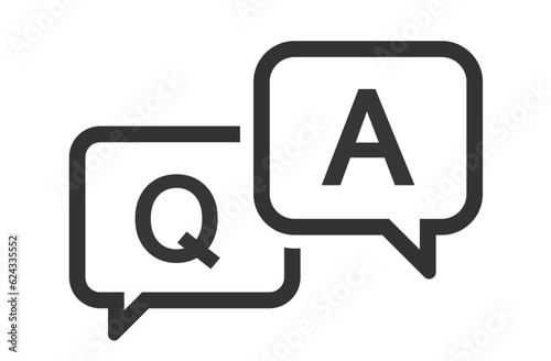 FAQ, Question and answer icon symbols. Q and A speech icons set.
