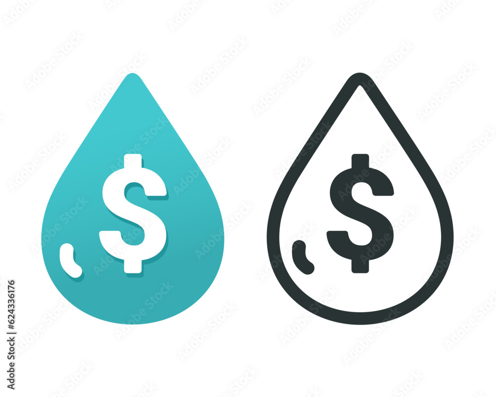 Water cost icon. illustration vector Water cost icon. illustration vector