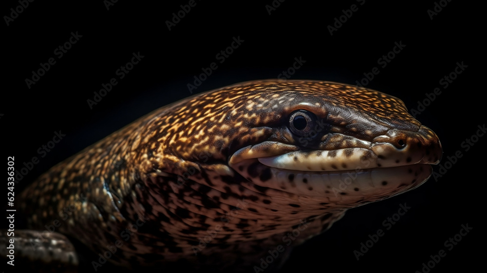 Obraz premium Moray fish on a black background. Generative AI